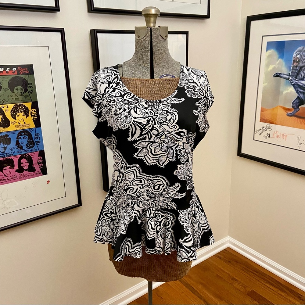 Woman’s Pretty Black and White T Shirt